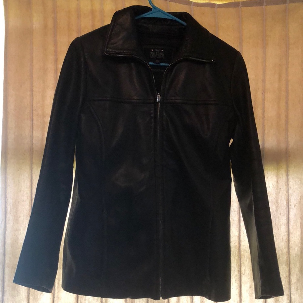 WILSONS LEATHER PELLE STUDIO Black Jacket Mens XS